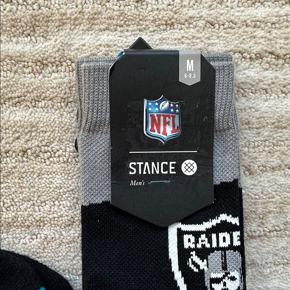 NWT Stance Raiders Retro Socks Black NFL Football Men’s Medium 6-8.5